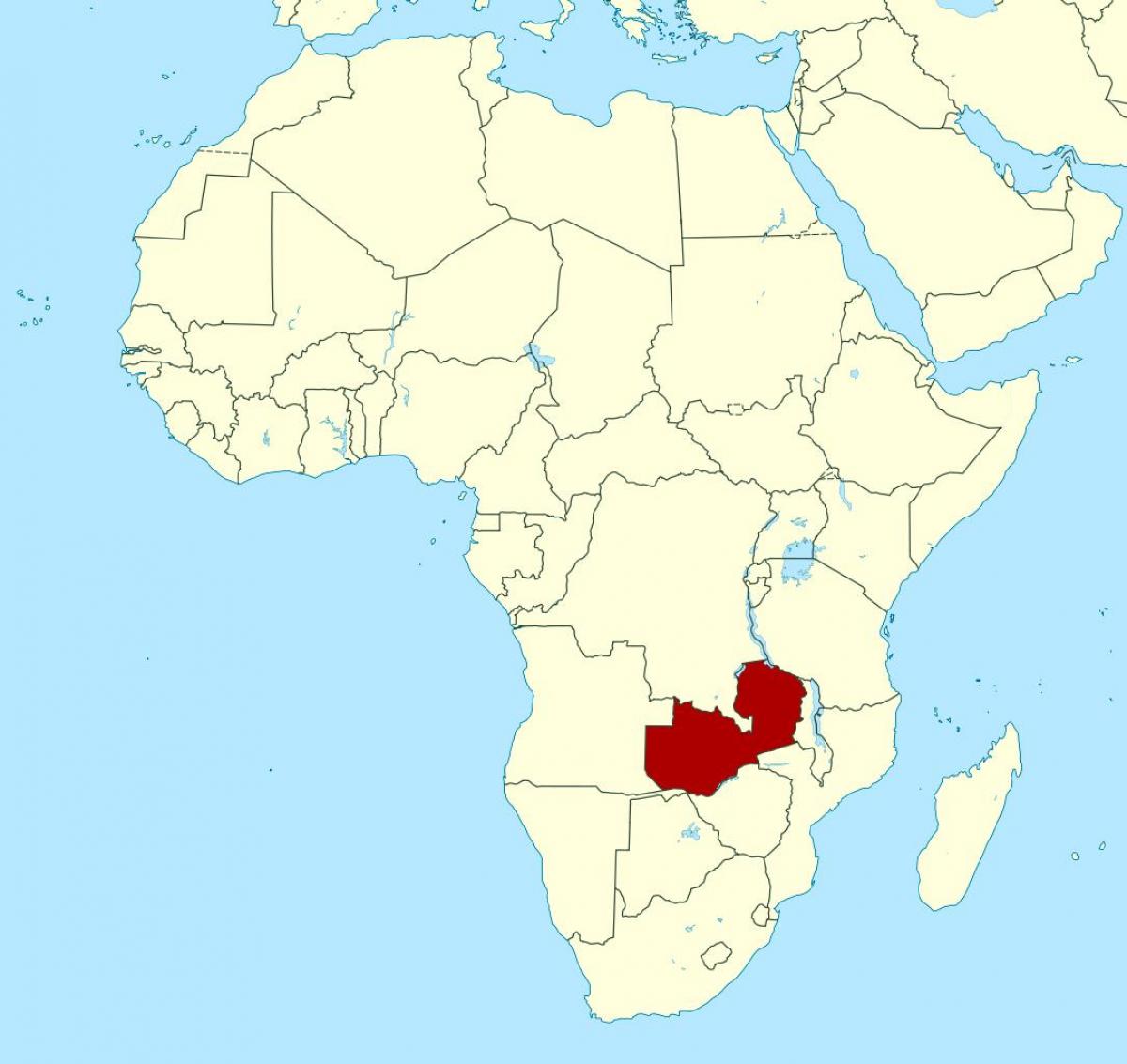 Mapa de Zàmbia ubicació al món