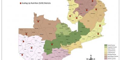 Zàmbia districtes actualitzat el mapa