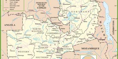 Mapa de política Zàmbia