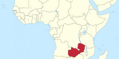Mapa d'àfrica mostrant Zàmbia